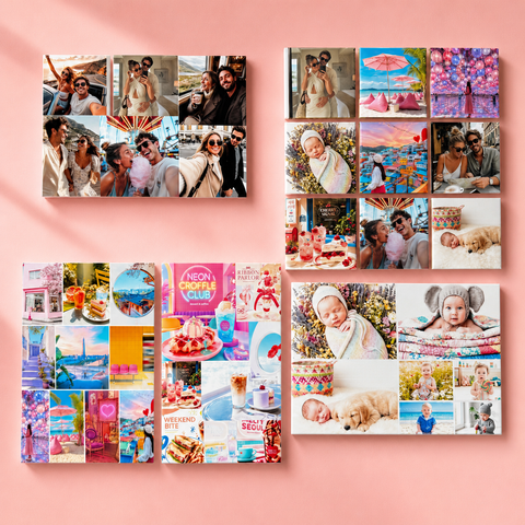 Four 3.94×5.83inch premium magnet cards and eight 2×2inch photo magnets